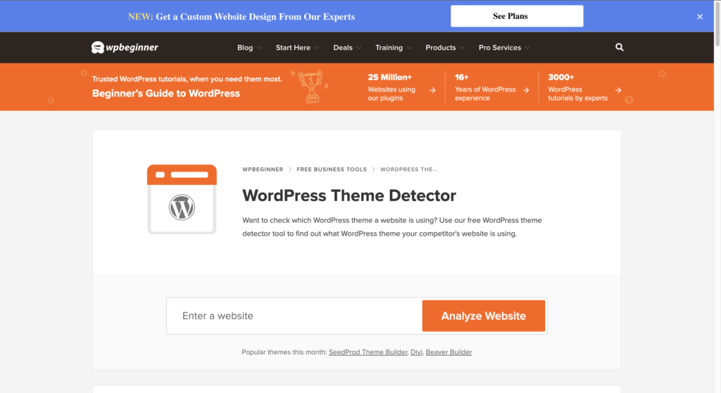 WPBeginner: Best WordPress Theme Detector Tools